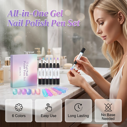 Set da 6 penne con smalto gel