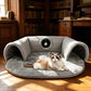 Lettino a tunnel per gatti 2 in 1 in peluche