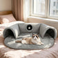 Lettino a tunnel per gatti 2 in 1 in peluche