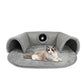 Lettino a tunnel per gatti 2 in 1 in peluche