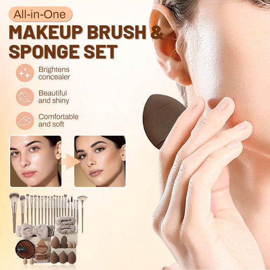 Set completo di pennelli e spugne per il trucco