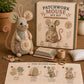 Kit da cucito artigianale con topolino di peluche in stile vintage