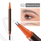 Matita per sopracciglia a doppia punta con due pennelli