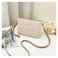 Pochette da spalla da donna in paglia intrecciata