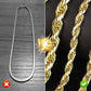 Collana da donna con catena a corda intrecciata che sfiora la clavicola