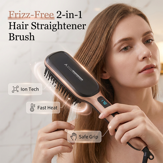 ⏰OFFERTA A TEMPO LIMITATO✨ Pettine per lo styling con regolazione della temperatura su display LCD, resistente al calore e sicuro per tutti i tipi di capelli
