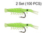 🦐 Set da 50 esche a gamberetto realistiche con ami – pronte all’uso per una pesca da record! 🎣✨