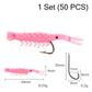 🦐 Set da 50 esche a gamberetto realistiche con ami – pronte all’uso per una pesca da record! 🎣✨