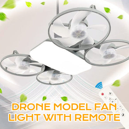 Lampada a ventola modello drone E27 a 3 velocità con telecomando