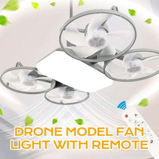 Lampada a ventola modello drone E27 a 3 velocità con telecomando