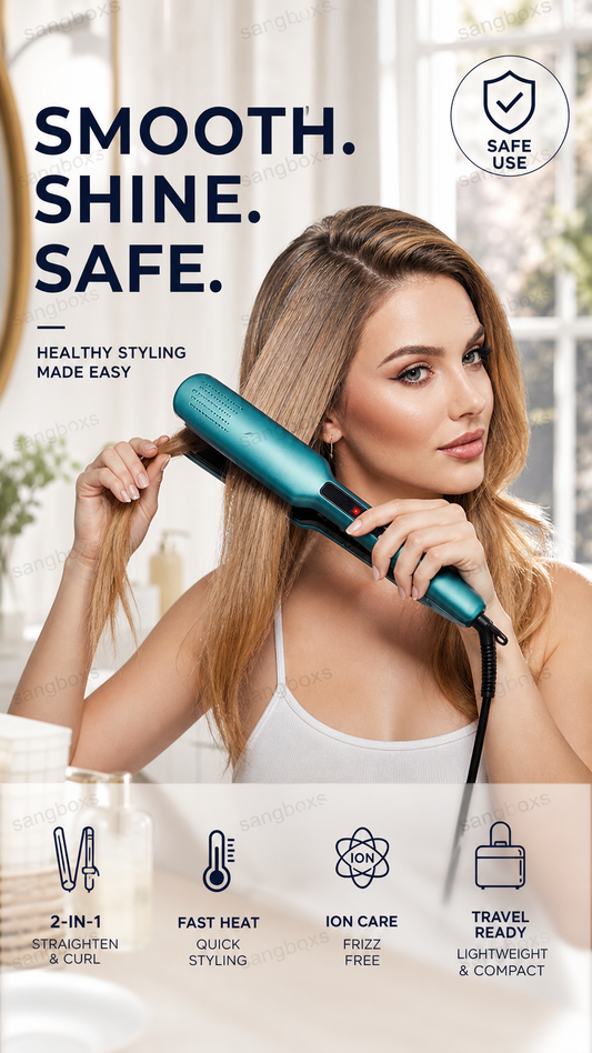 💇‍♀️ Piastra arricciacapelli 2-in-1 con cura agli ioni negativi – liscia, arriccia e protegge! ⚡✨