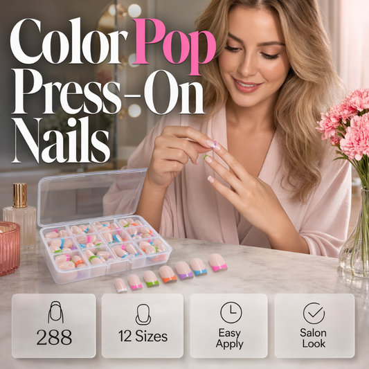 💅 Unghie finte Color Pop con adesivo – colori vivaci, applicazione facile e immediata! ✨🌸