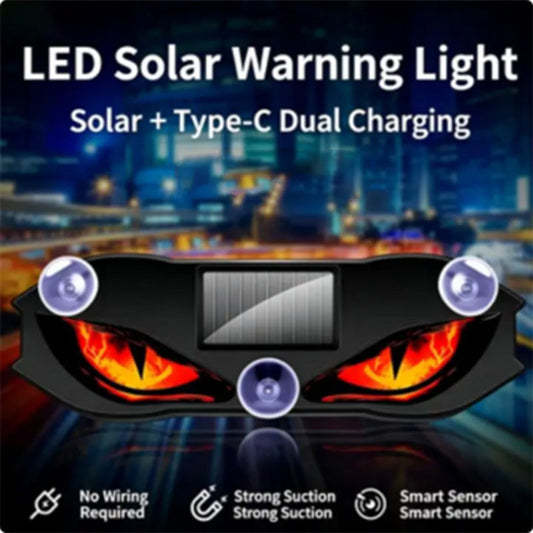 Luce di segnalazione per auto a LED alimentata a energia solare