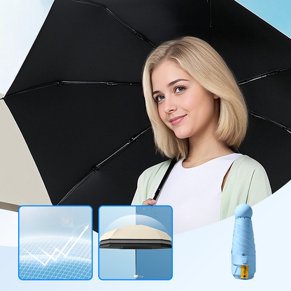 🔥Sconto del 50% fino a esaurimento scorte!🎉Ombrellino pieghevole compatto con protezione UV – UPF 50+, resistente al vento e impermeabile