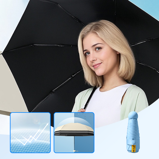 🔥Sconto del 50% fino a esaurimento scorte!🎉Ombrellino pieghevole compatto con protezione UV – UPF 50+, resistente al vento e impermeabile