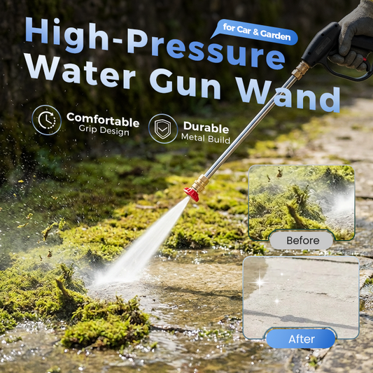 🌊 Pistola ad acqua ad alta pressione con 3 ugelli intercambiabili – in lega di alluminio resistente