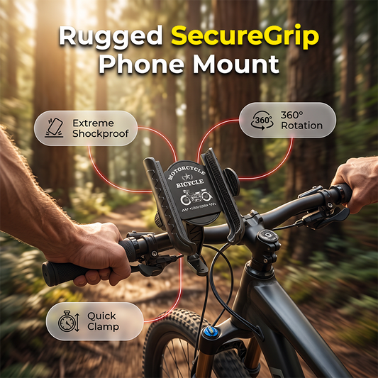 Supporto per telefono da bicicletta a sgancio rapido con chiusura di sicurezza