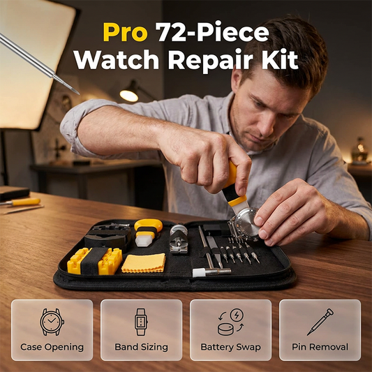 Kit completo per la riparazione di orologi, 72 pezzi