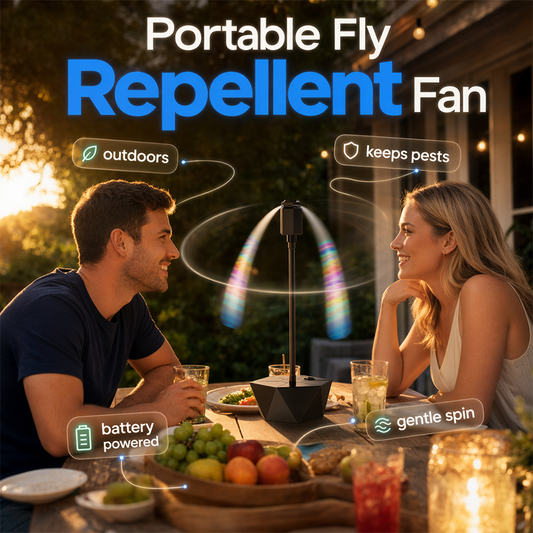 Ventilatore repellente per insetti da esterno, ricaricabile tramite USB e retrattile