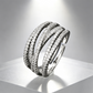 💍🔥 50% DI SCONTO + 1+1 GRATIS – Offerta a Tempo Limitato! 💥💫 Anello Crossover Regolabile Multistrato con Zirconi Pavé