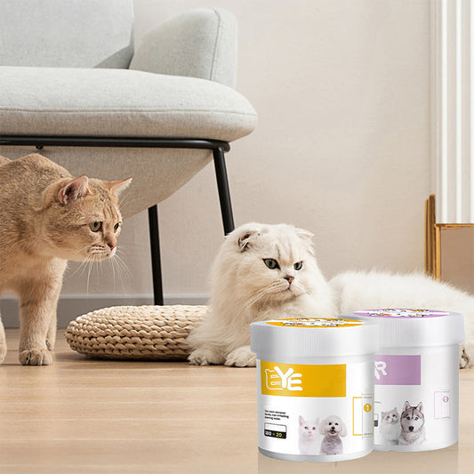 Salviettine detergenti naturali a base vegetale per occhi e orecchie degli animali domestici