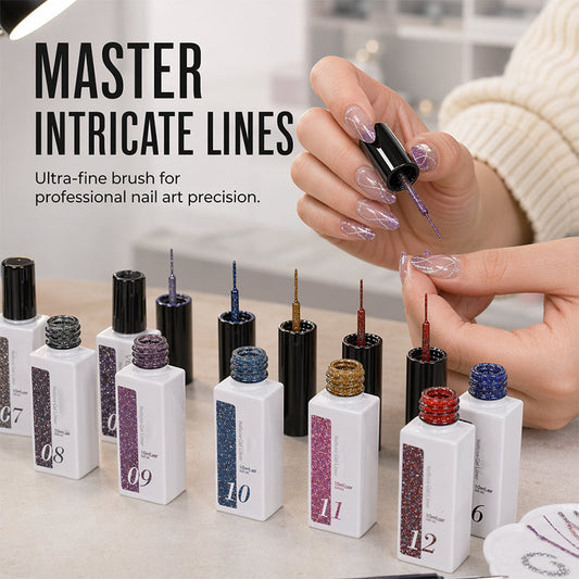 Penna per unghie in gel riflettente con glitter