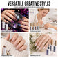 Penna per unghie in gel riflettente con glitter