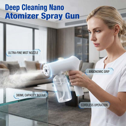 🚗🏠 SCONTO DEL 50%! Pistola a spruzzo wireless Nano – Nebulizzazione regolabile, senza il fastidio dei cavi. Perfetta per la disinfezione e la rimozione della polvere. Un must per le pulizie! 🔫🌿