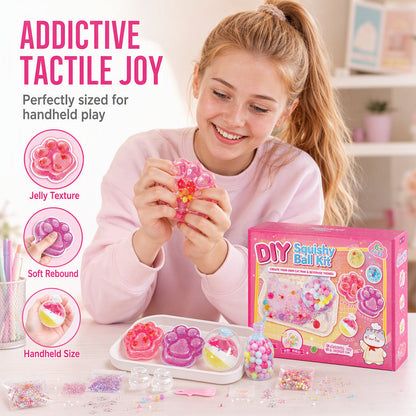 Kit fai da te per realizzare un giocattolo morbido "Fried Ice" con motivo a zampe di gatto per bambini