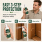Spray repellente per termiti su diverse superfici in legno