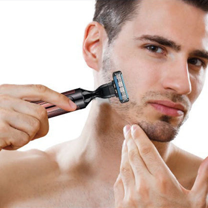 🪒 Kit da toelettatura 4 in 1 da uomo – Set di rifinitori elettrici ricaricabili con lama di precisione, rifinitore per naso e rasoio