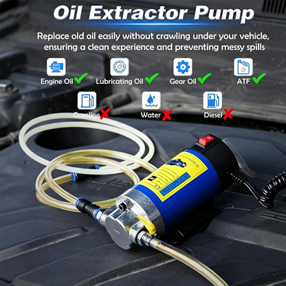 🛍️Pompa Portatile per Olio Motore e Cambio 12V/24V – Motore in Rame, con Tubi e Scatola di Stoccaggio 🔧