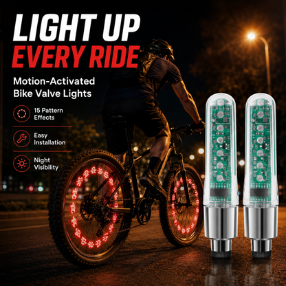 Luci impermeabili per valvole di pneumatici da bicicletta