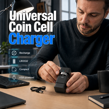 Caricabatterie portatile ricaricabile per batterie a bottone