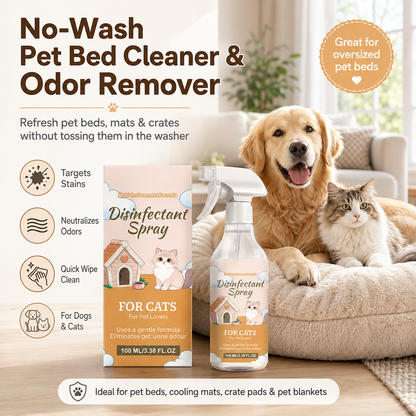 Spray smacchiatore e deodorante per cucce per animali domestici senza risciacquo