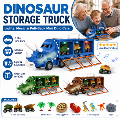 Camioncino giocattolo interattivo per il trasporto dei dinosauri
