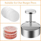🍔 Pressa per Hamburger in Acciaio Inox 304 – Antiaderente | Bordi Rifiniti | Lavabile in Lavastoviglie | Diametri 80-140 mm | Per Hamburger Fatti in Casa & Feste 🛡️🔥