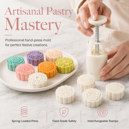 📢📢SCONTO DEL 50%!! ⏰Set di stampi per mooncake a pressione manuale