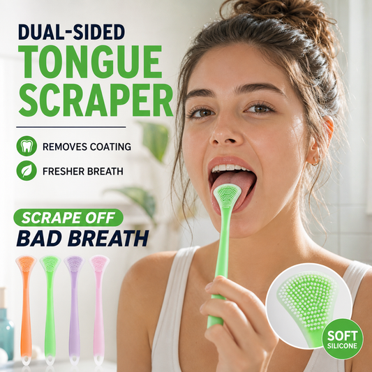 Raschiatore per lingua in silicone a doppia faccia