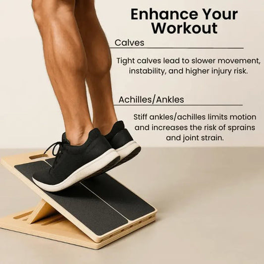🔈🔈SCONTO DEL 50%🏃‍ Tavola inclinata regolabile in legno per lo stretching dei polpacci