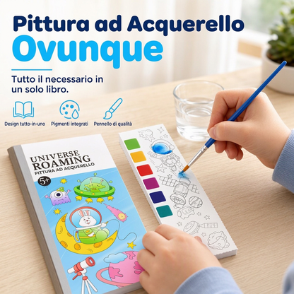 Libro da colorare ad acquerello tascabile per bambini