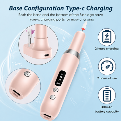 💅 SCONTO DEL 50%! 🔋 Trapano elettrico per unghie senza fili – Portatile, ricaricabile e con base di ricarica – Manicure professionale a casa in tutta semplicità ✨