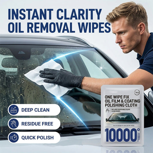 Salviettine per la rimozione della patina oleosa dai vetri dell'auto