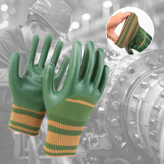 🧤 Guanti da Lavoro Rivestiti in Gomma con Polsino in Maglia