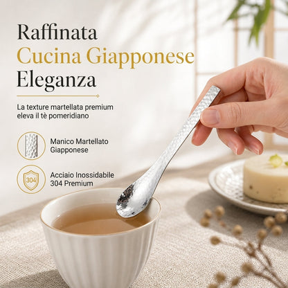 🥄 Cucchiaio da Dessert in Acciaio Inossidabile Martellato