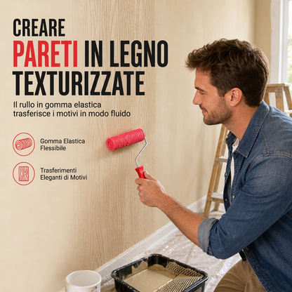 🎨 Rullo Decorativo Goffrato Fai-da-Te per Effetto Legno