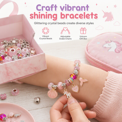 💖 Kit Braccialetti Charms Fai-da-Te per Bambine
