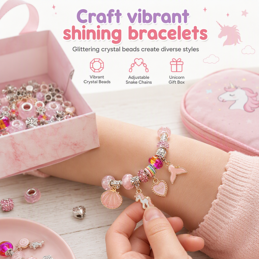 💖 Kit Braccialetti Charms Fai-da-Te per Bambine
