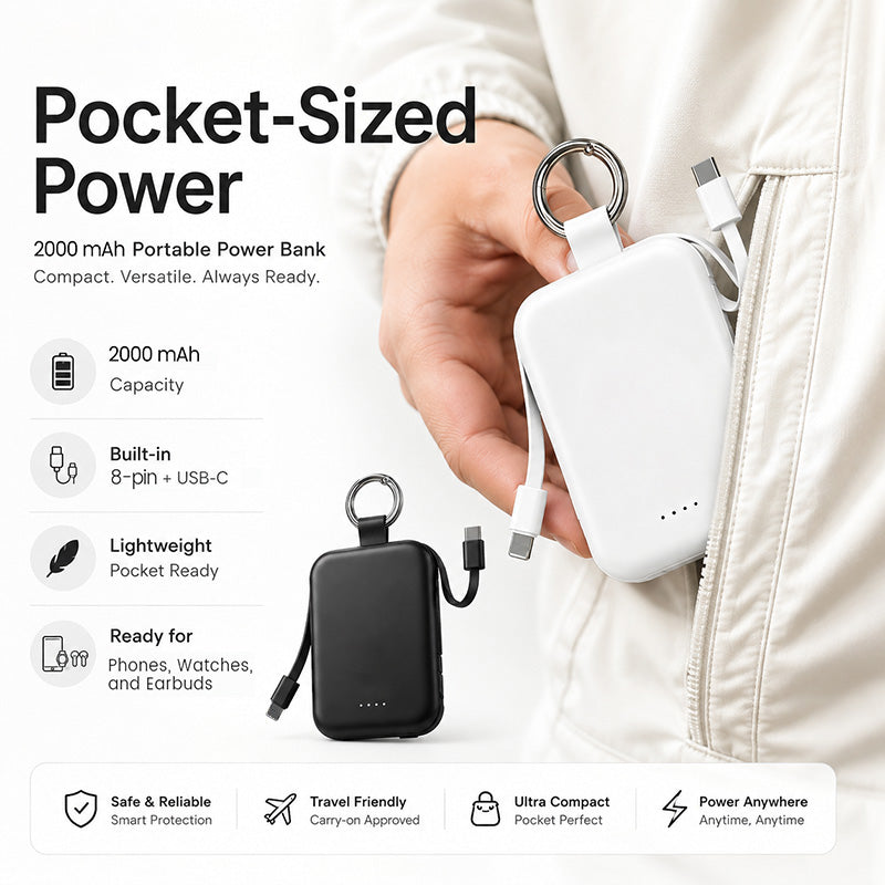 Power Bank Portachiavi 3 in 1 2000mAh