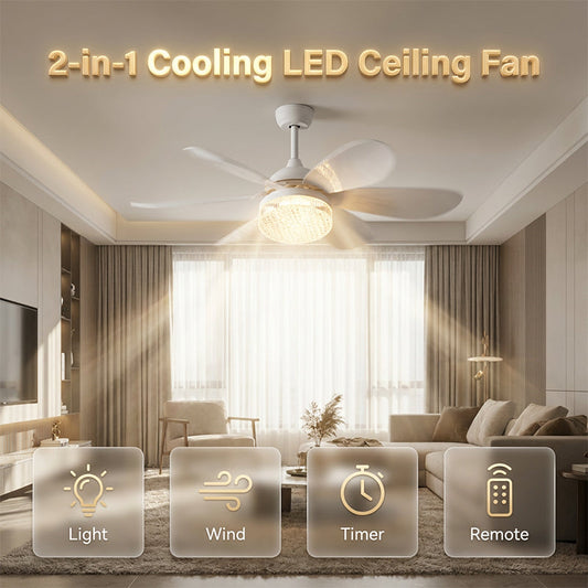 💡 -50% Ventilatore da Soffitto LED 2-in-1